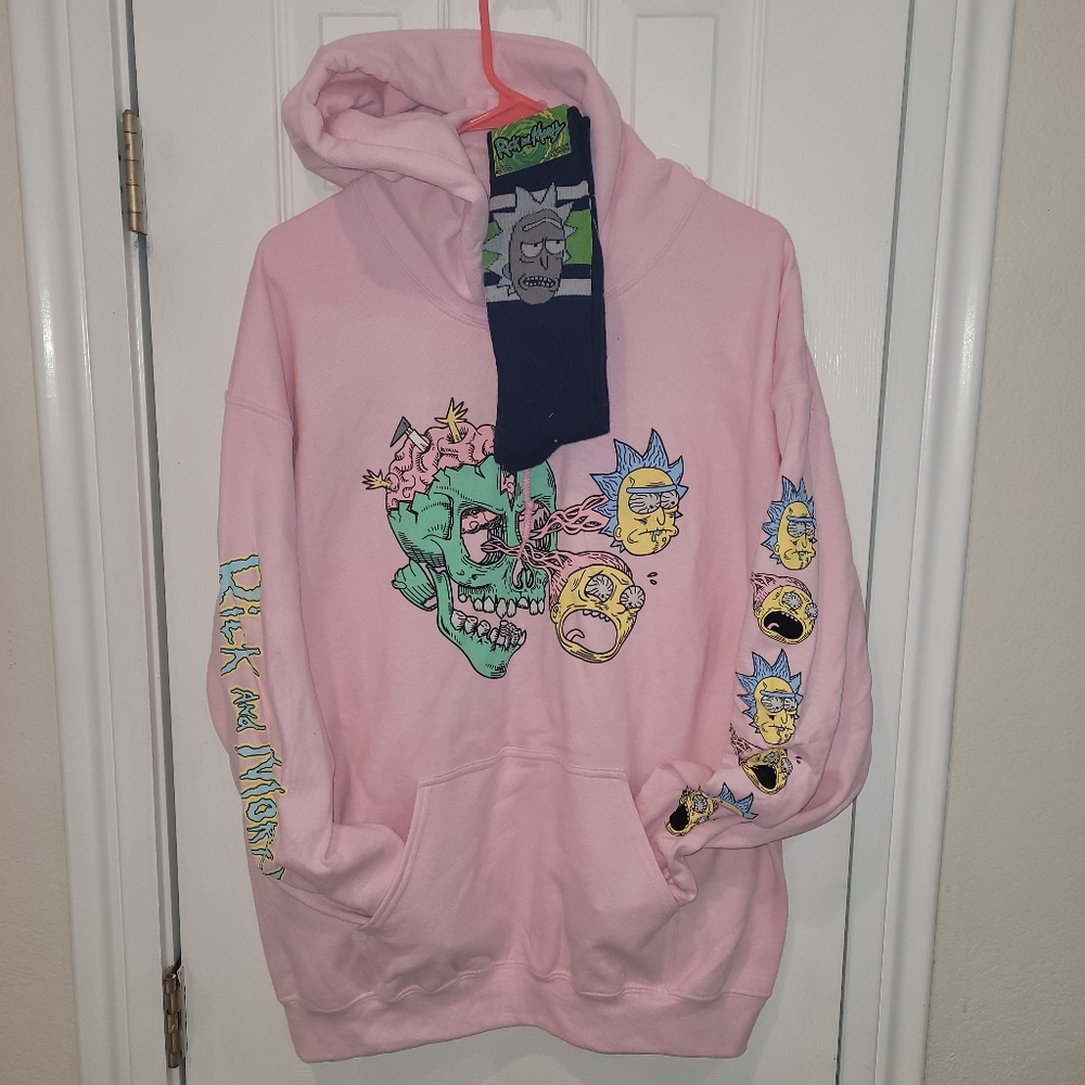 Rick and Morty hoodie with free socks